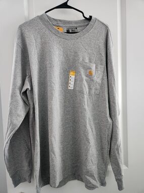 Carhartt Men’s Long-Sleeve Pocket Tee - Gray Size Medium New With Tags